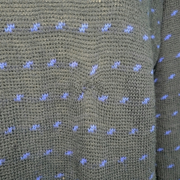 Vintage Alps Women's Nordic Style Wool Blend Pullover Sweater Size M Black/Blue - Picture 4 of 9